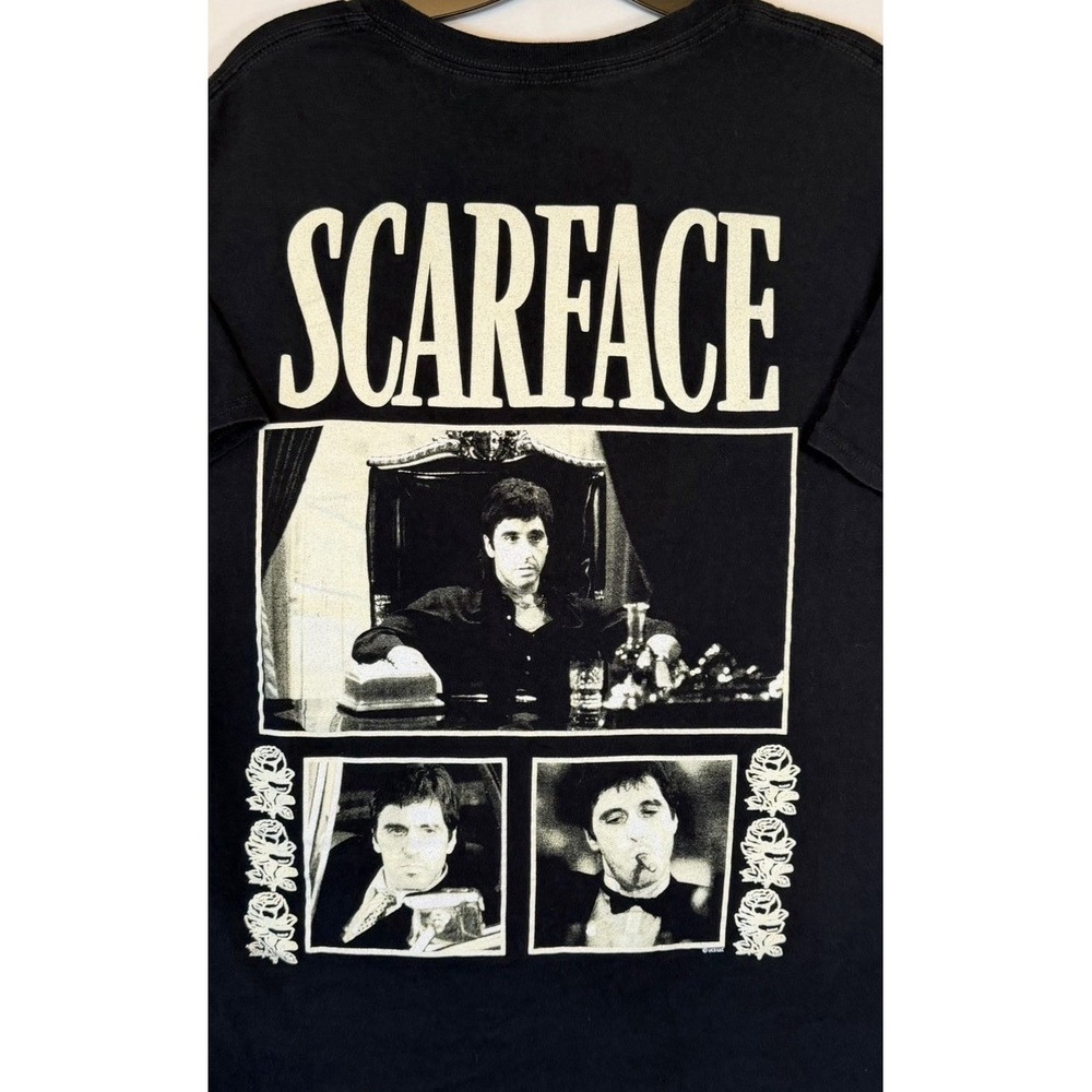 Scarface Tony Montana Men's Black T-Shirt Movie Streetwear Al Pacino Large